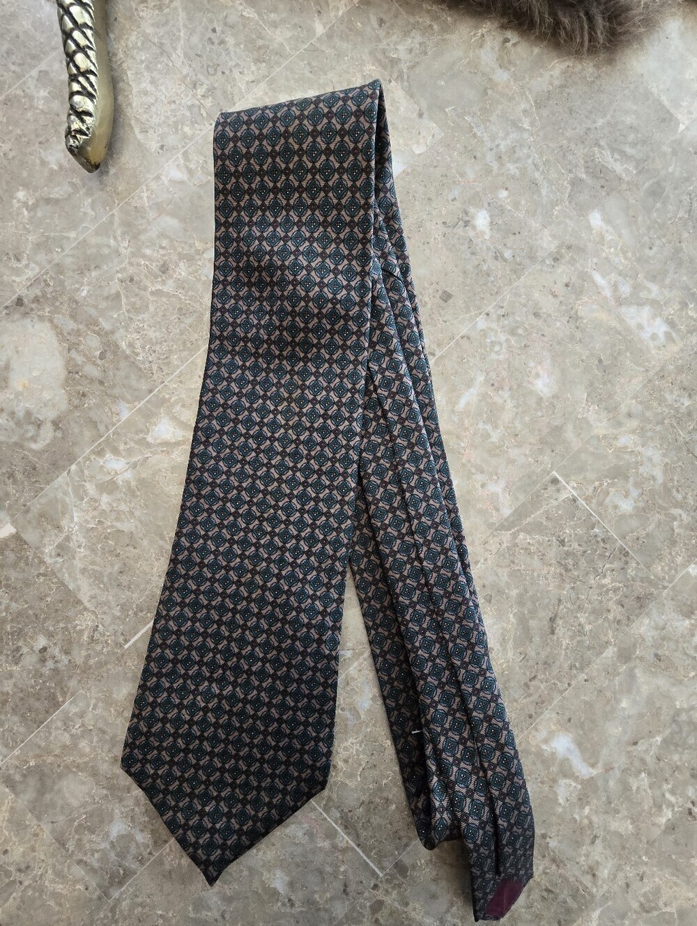 Vintage Guy Laroche Green Pattern Tie